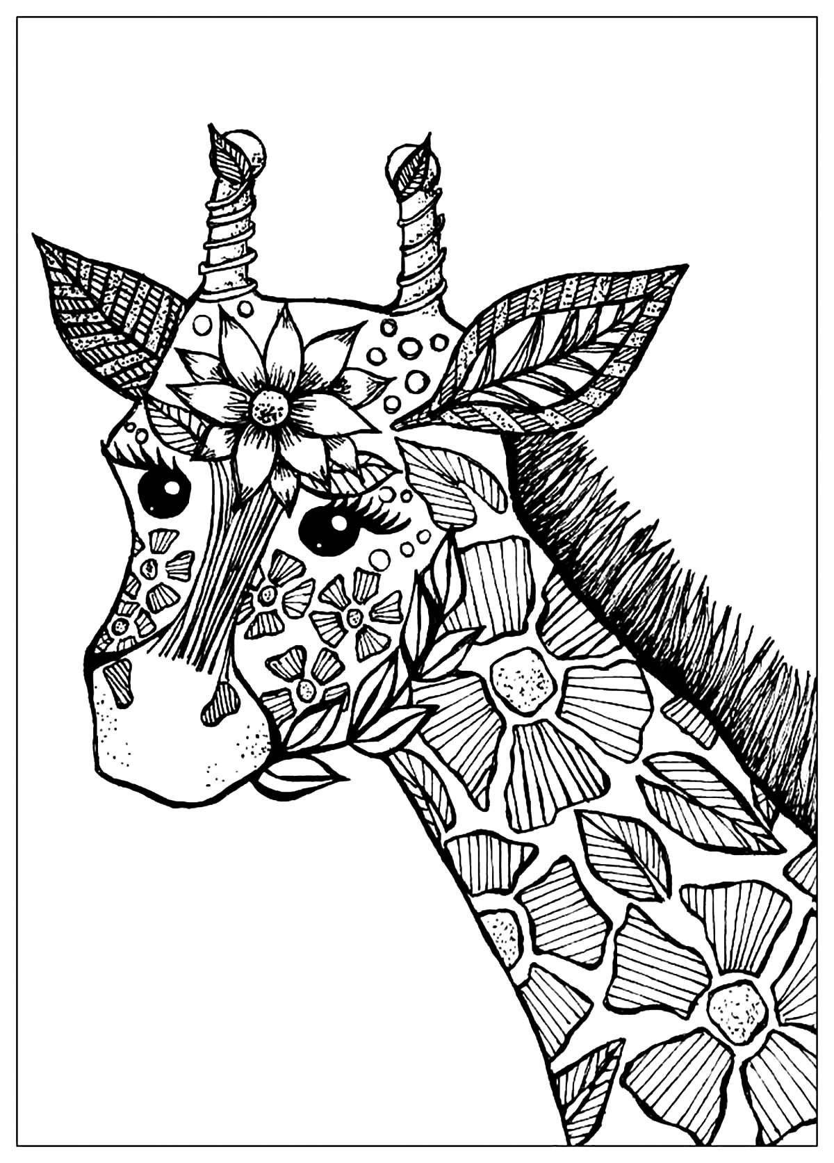 Giraffe Coloring Sheet 4