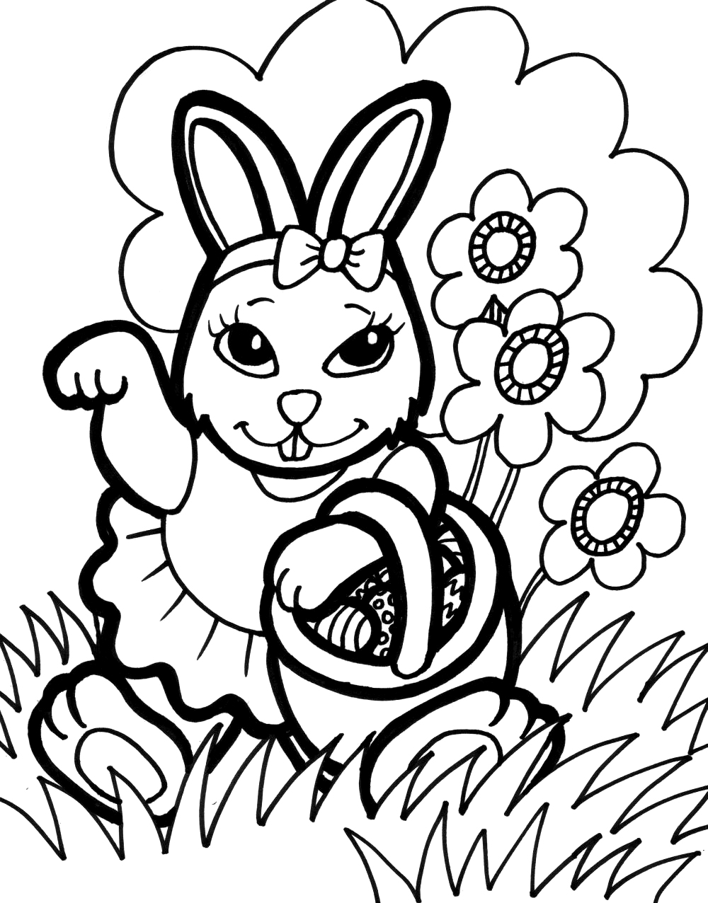 45 Cute Bunny Coloring Pages 3