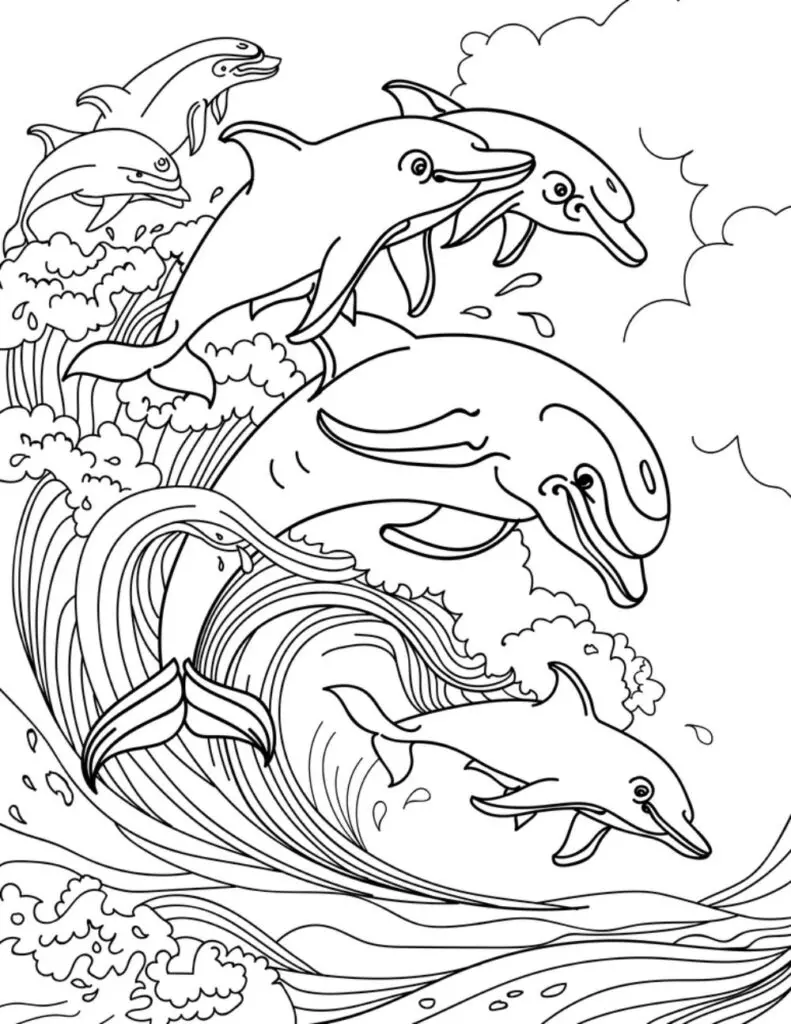 45 Dolphin Coloring Sheet 13