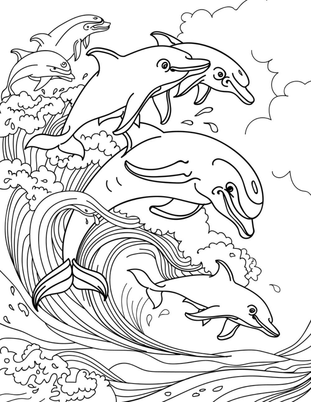 45 Dolphin Coloring Sheet 17