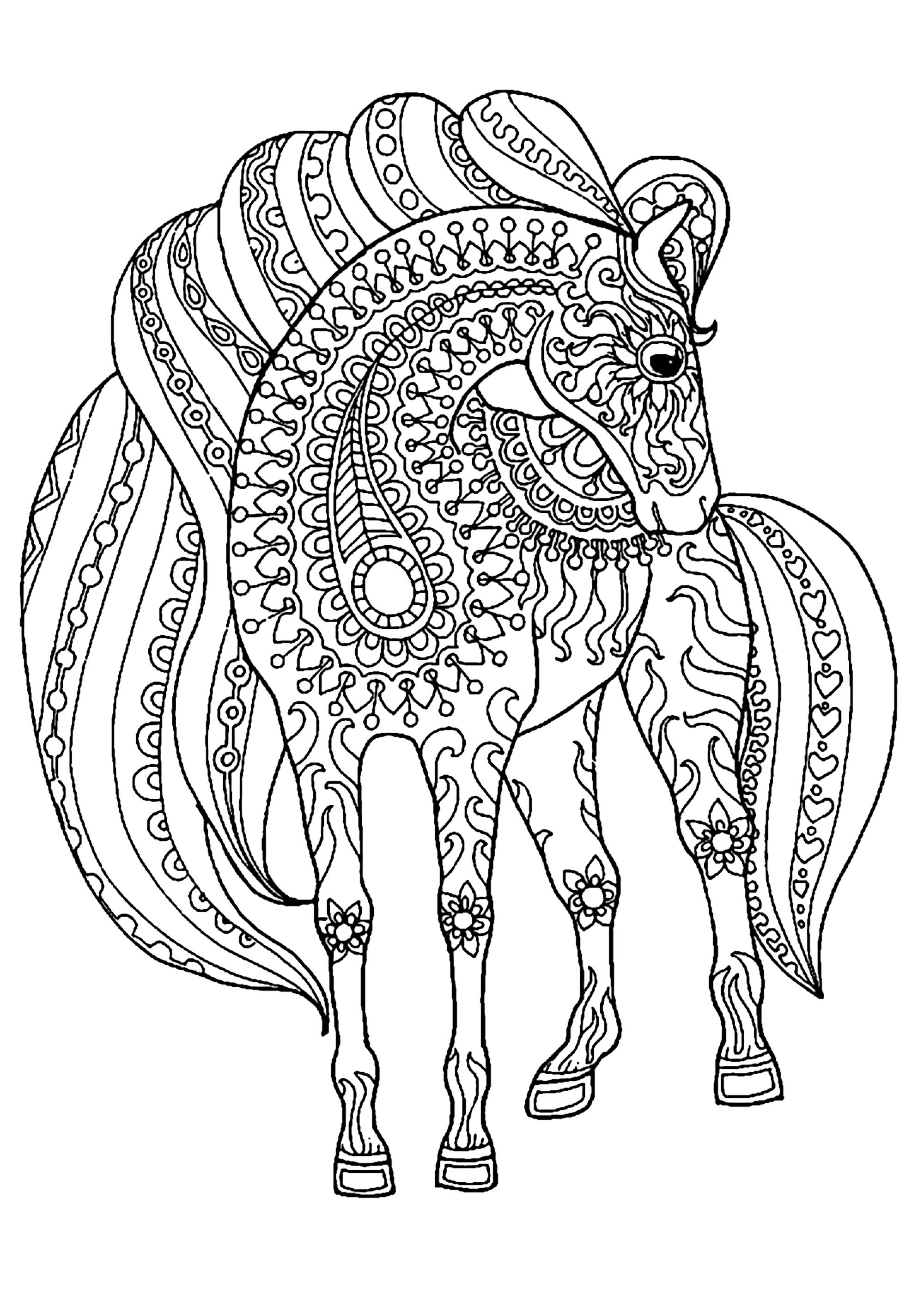 50 Coloring Pages Horse 22