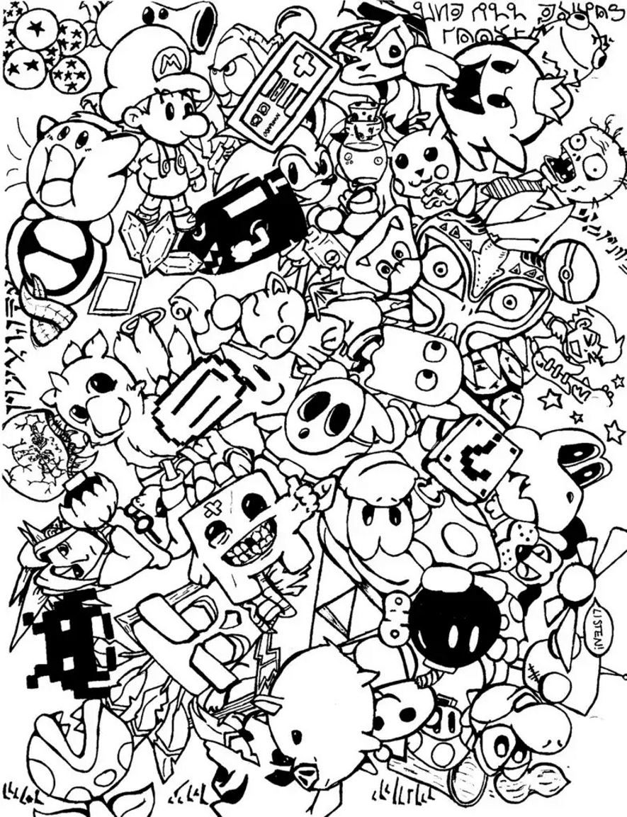 55 Doodle Coloring Pages 54