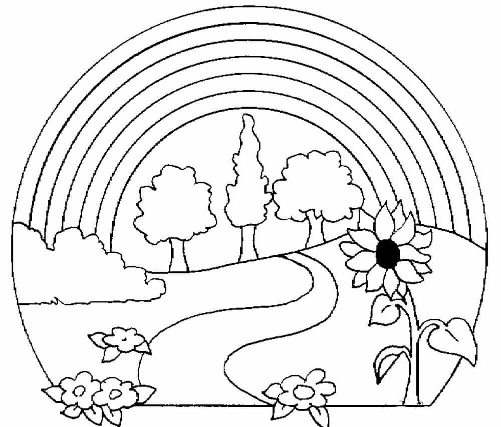 55 Printable Rainbow Coloring Pages 7