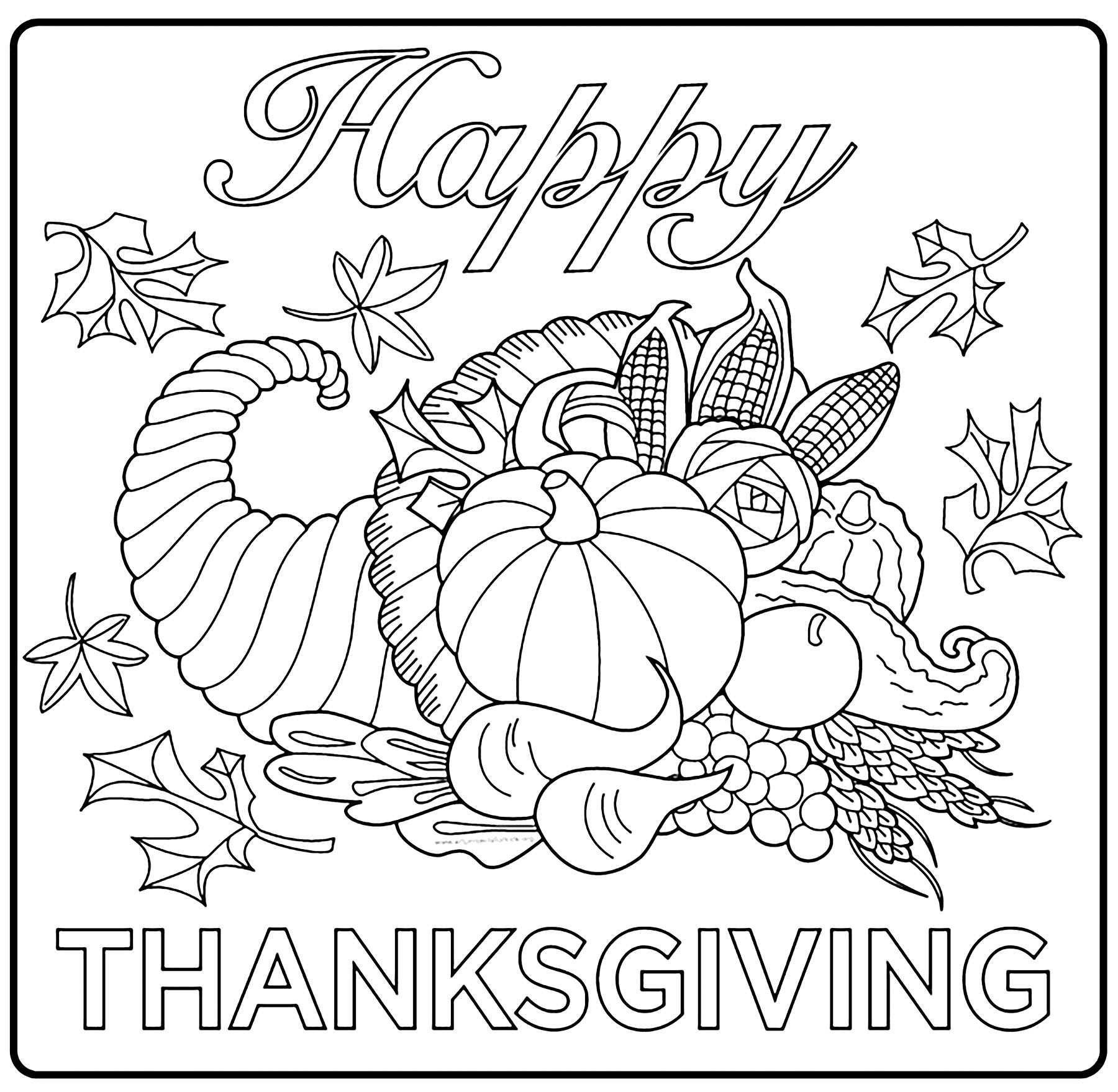 55 Printable Thanksgiving Coloring Pages 1