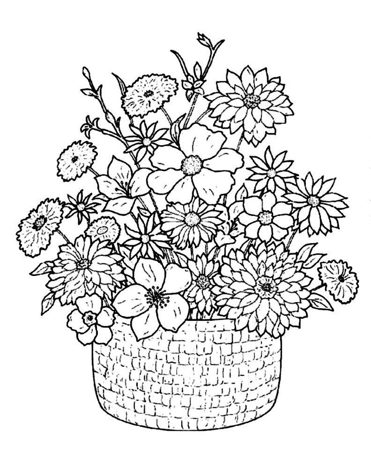 55 Realistic Flower Coloring Pages 12