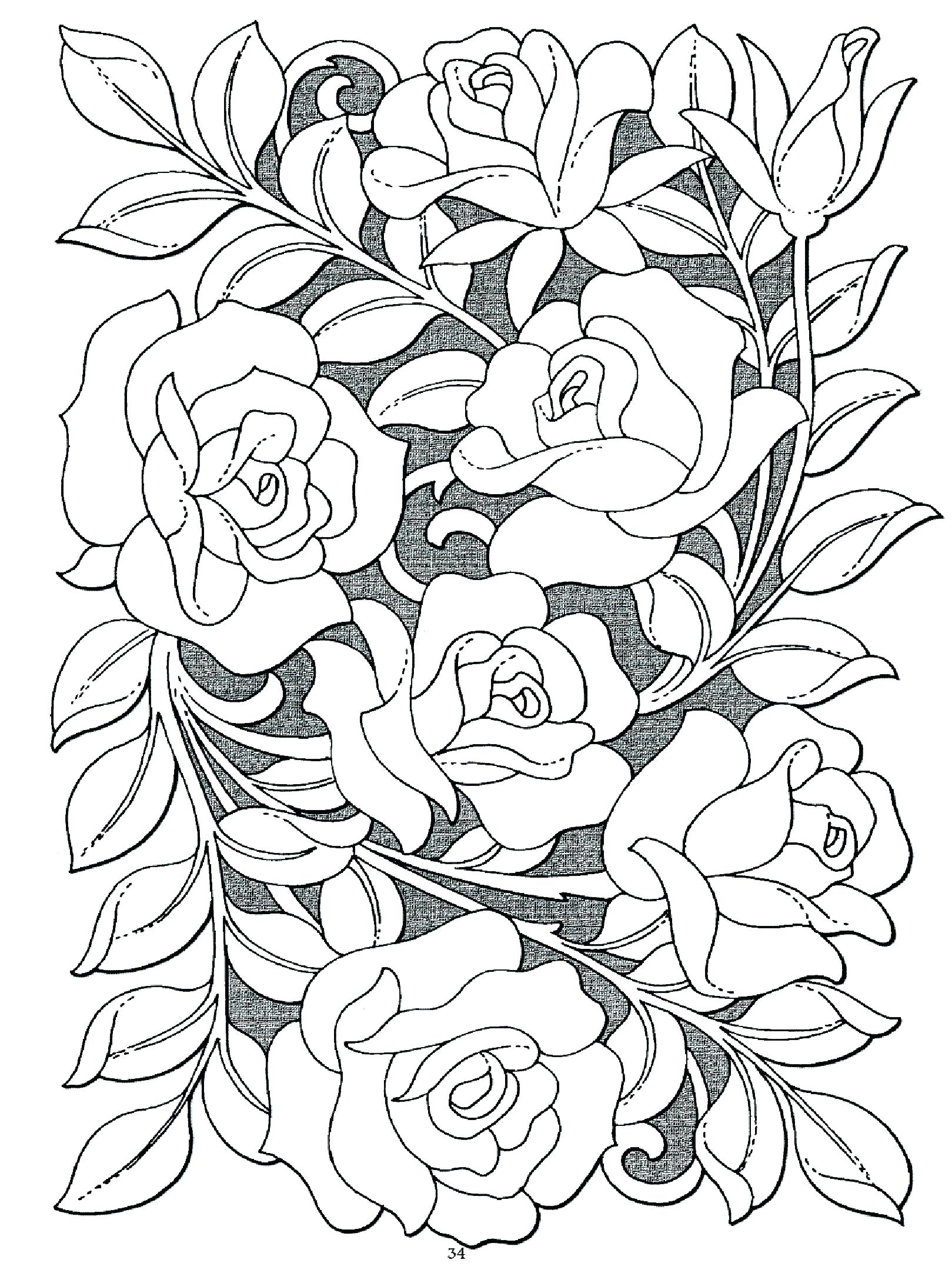 55 Realistic Flower Coloring Pages 2