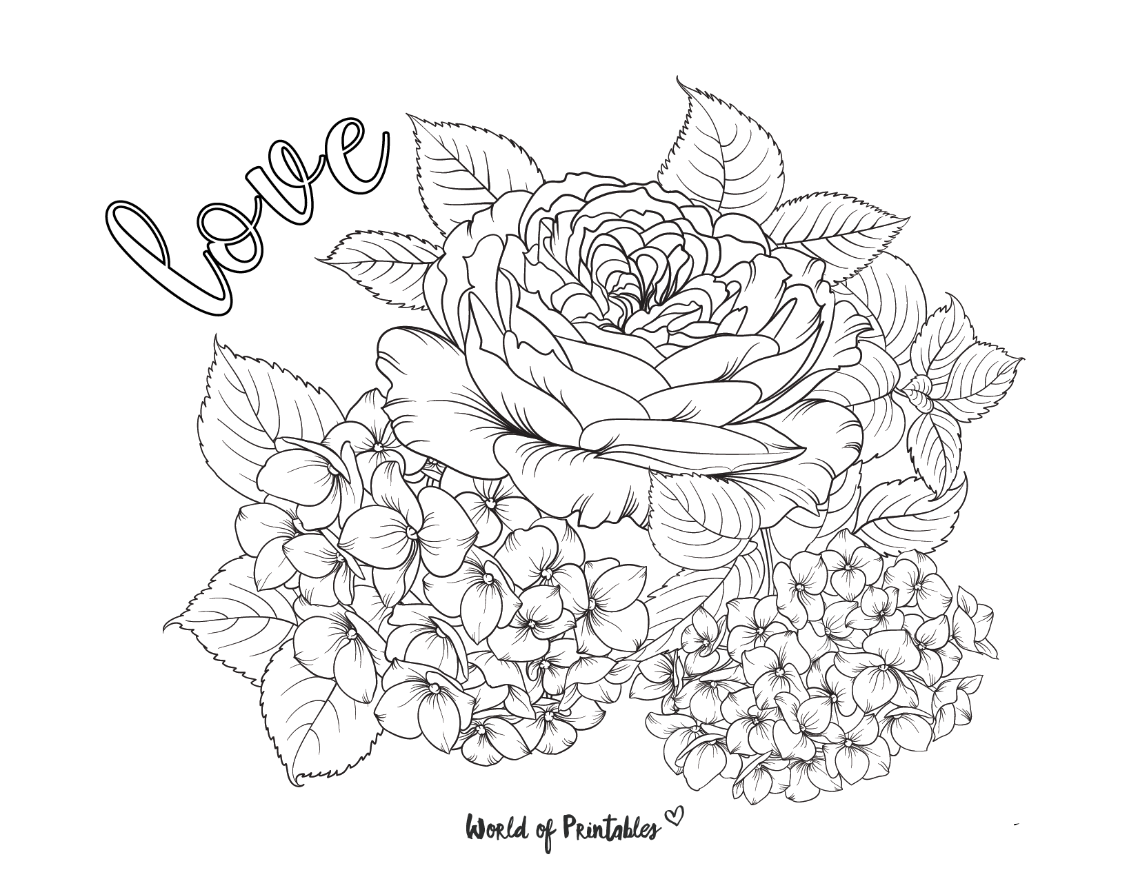 55 Realistic Flower Coloring Pages 44