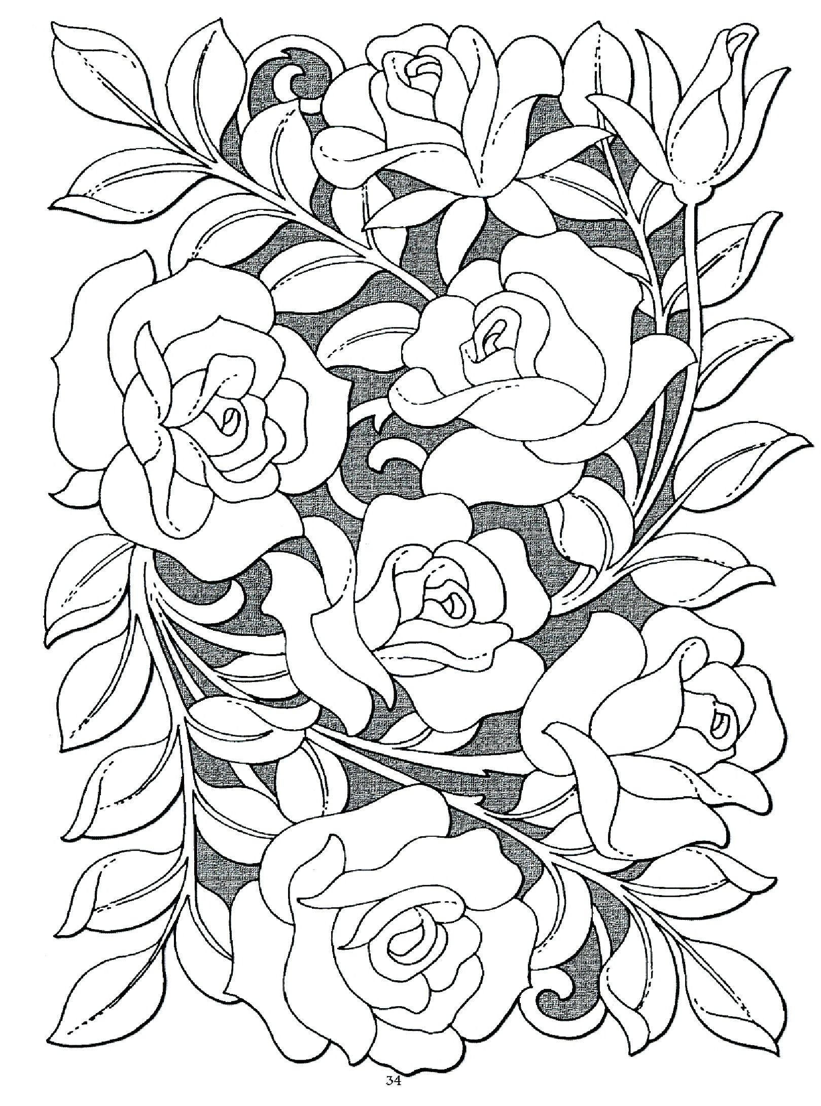 55 Realistic Flower Coloring Pages 46