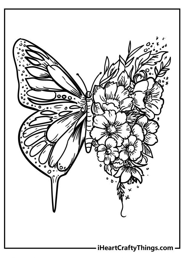 55 Realistic Flower Coloring Pages 6