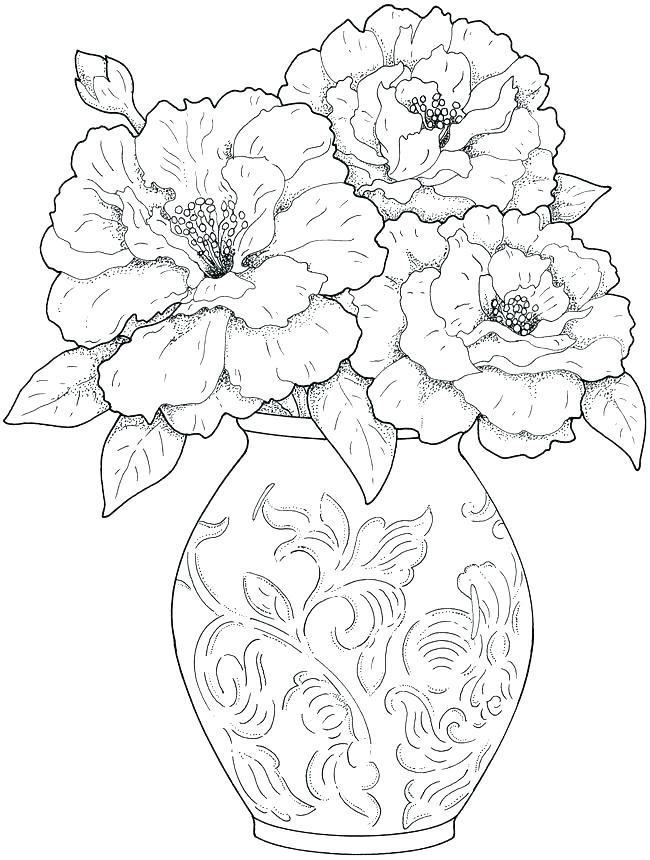 55 Realistic Flower Coloring Pages 8