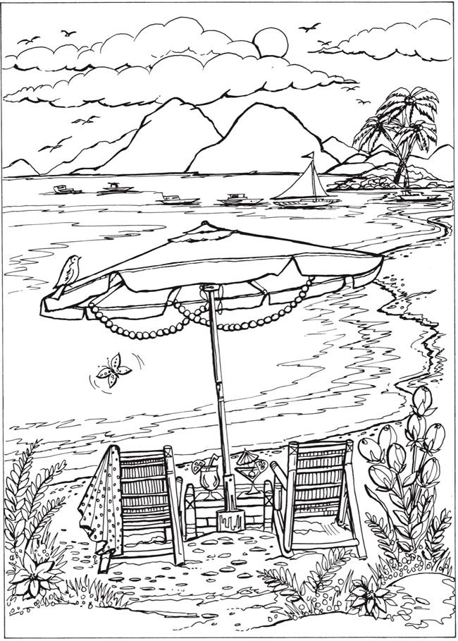 55 Summer Coloring Pages For Adults 21