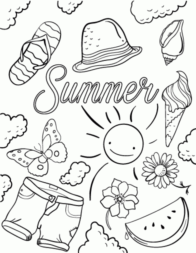 55 Summer Coloring Pages For Adults 3