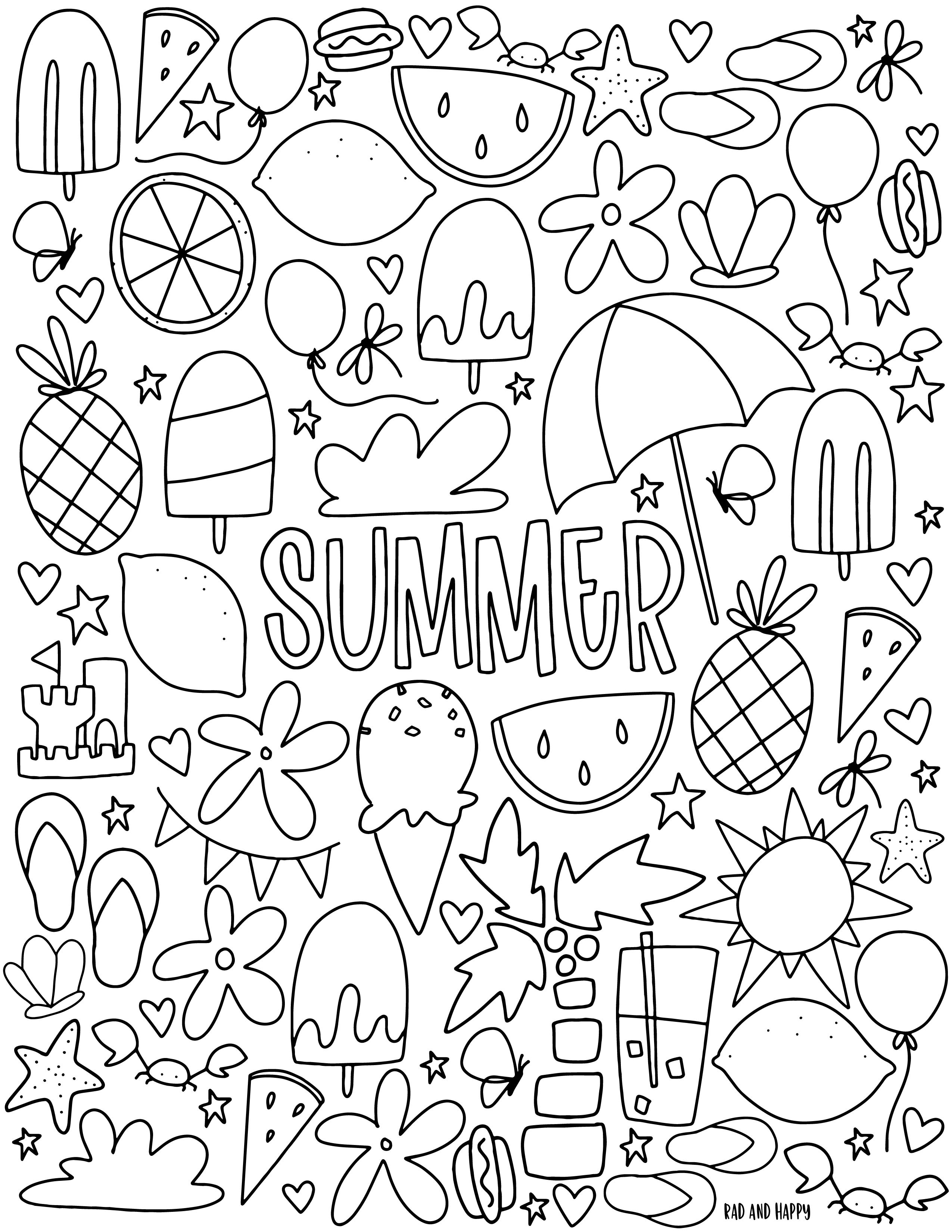 55 Summer Coloring Pages For Adults 30