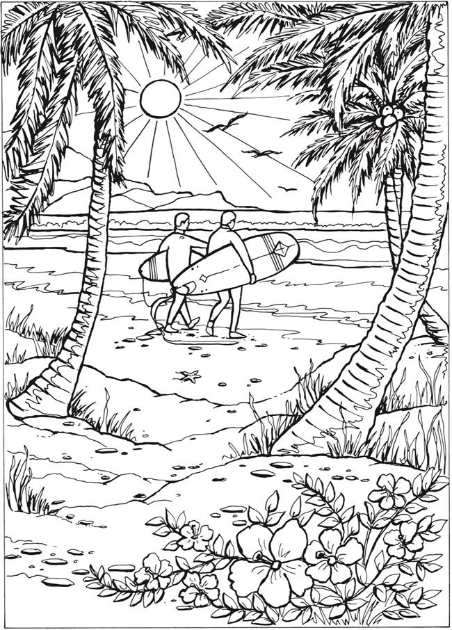 55 Summer Coloring Pages For Adults 9