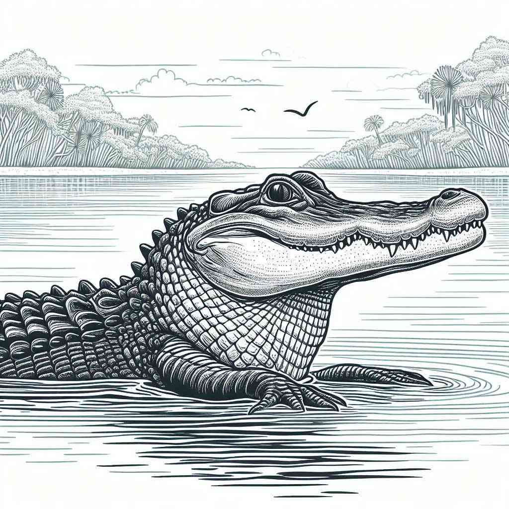 80 Printable Coloring Pages Alligator 67