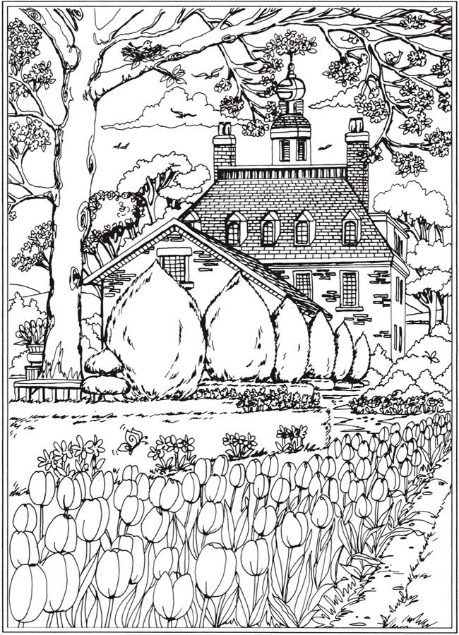 80 Printable Spring Scenes Coloring Pages 55