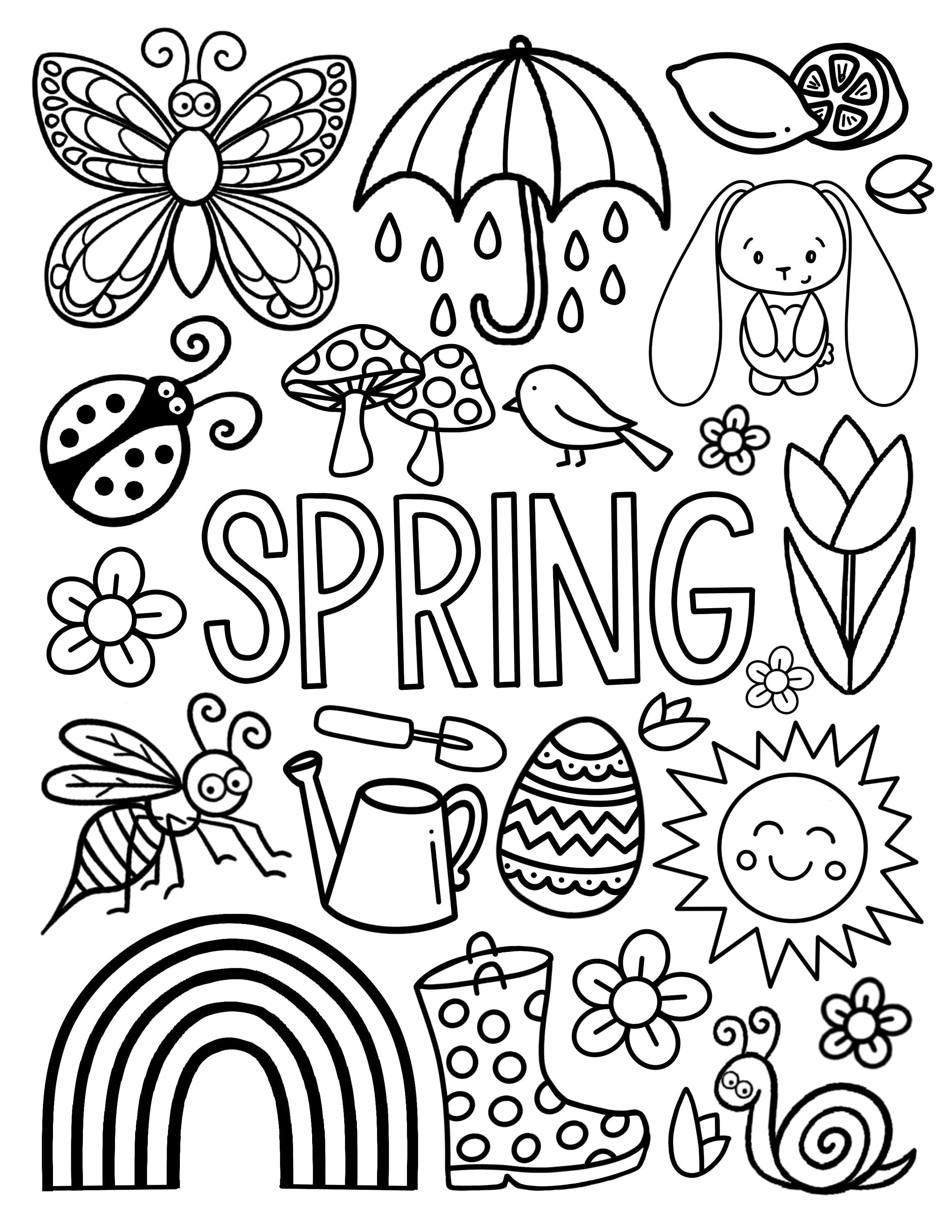 80 Printable Spring Scenes Coloring Pages 59