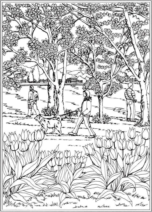 80 Printable Spring Scenes Coloring Pages 61