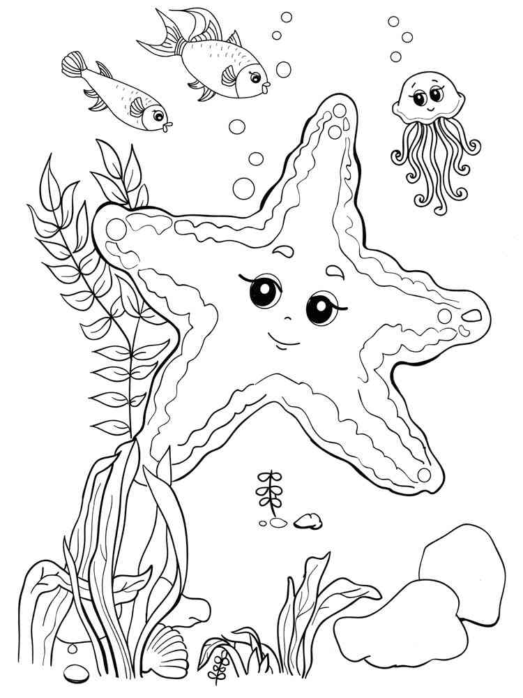 90 Printable Starfish Coloring Pages 88