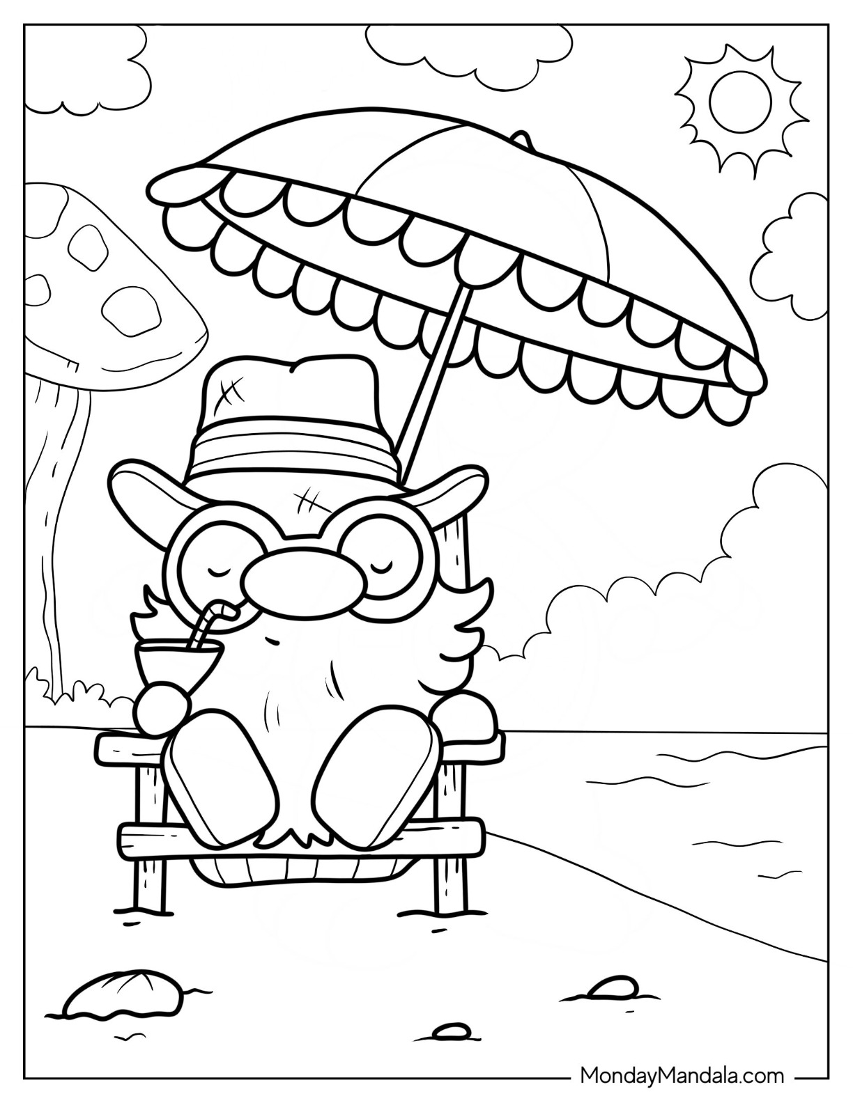 90 Printable Sunbathing Coloring Pages 46