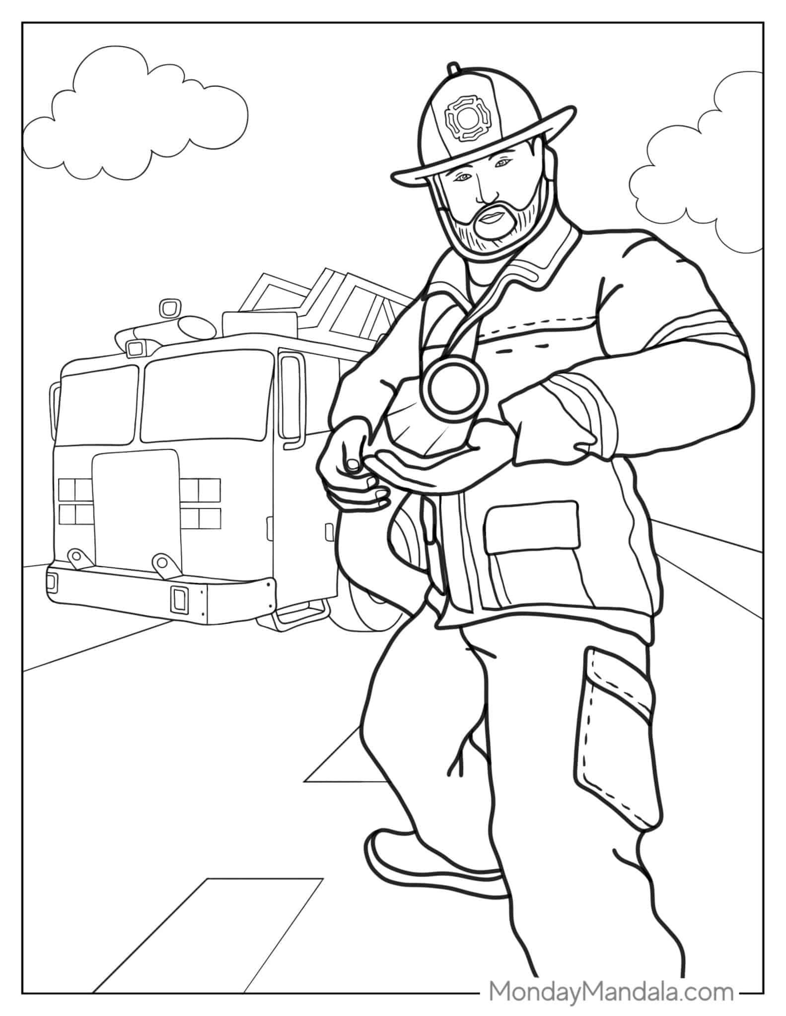 60 Printable Fireman Coloring Pages 20