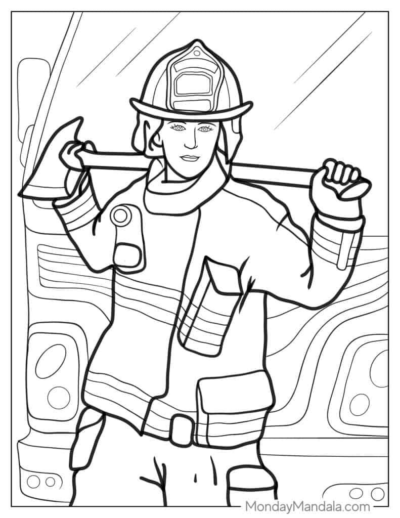 60 Printable Fireman Coloring Pages 22