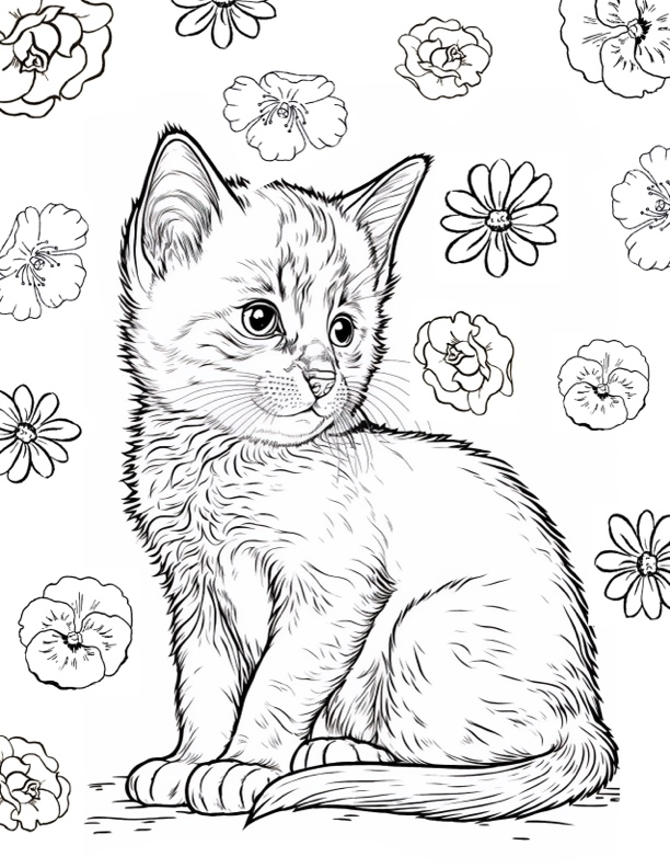 60 Printable Kitty Cat Coloring Pages 54