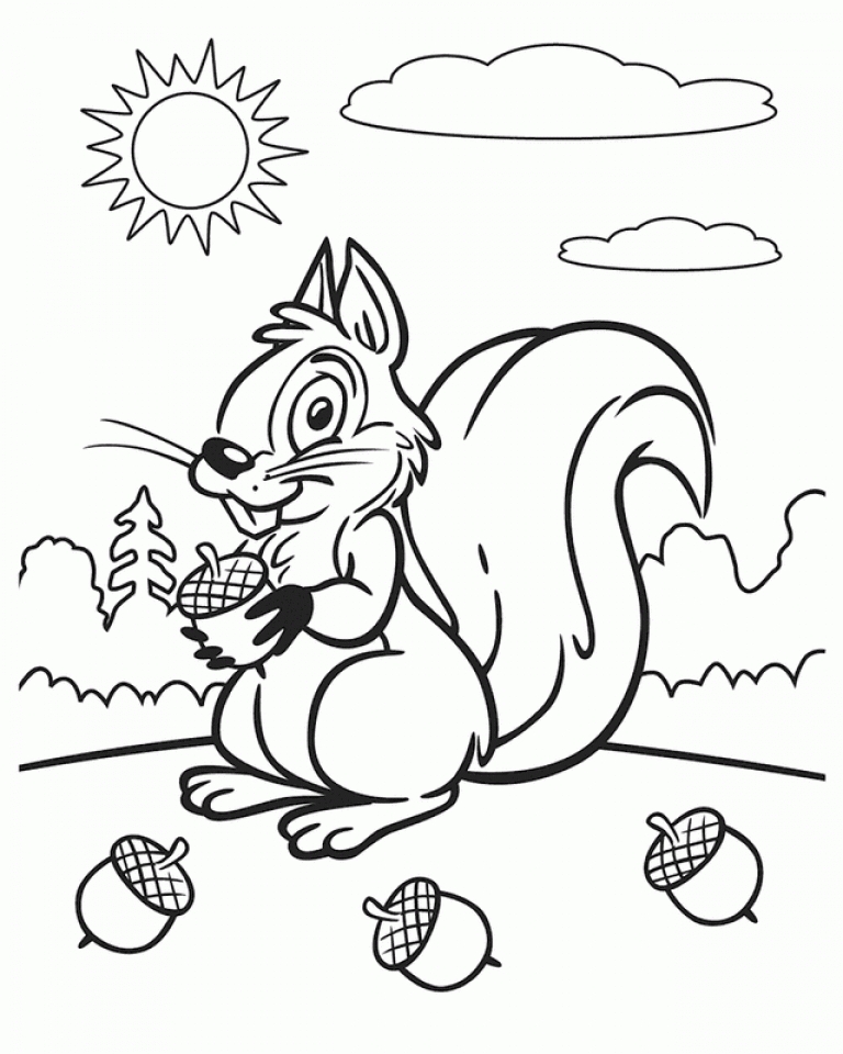 60 Printable Squirrel Coloring Pages 12