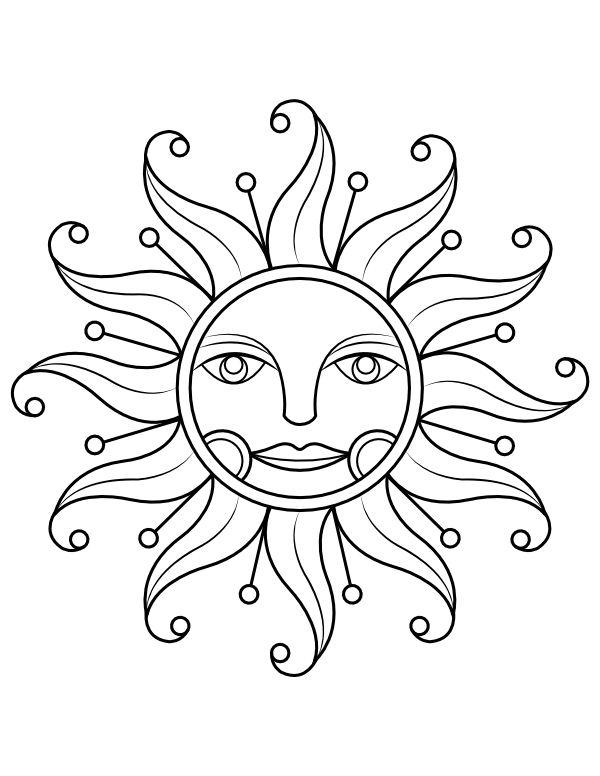 60 Printable Sun Coloring Pages 35