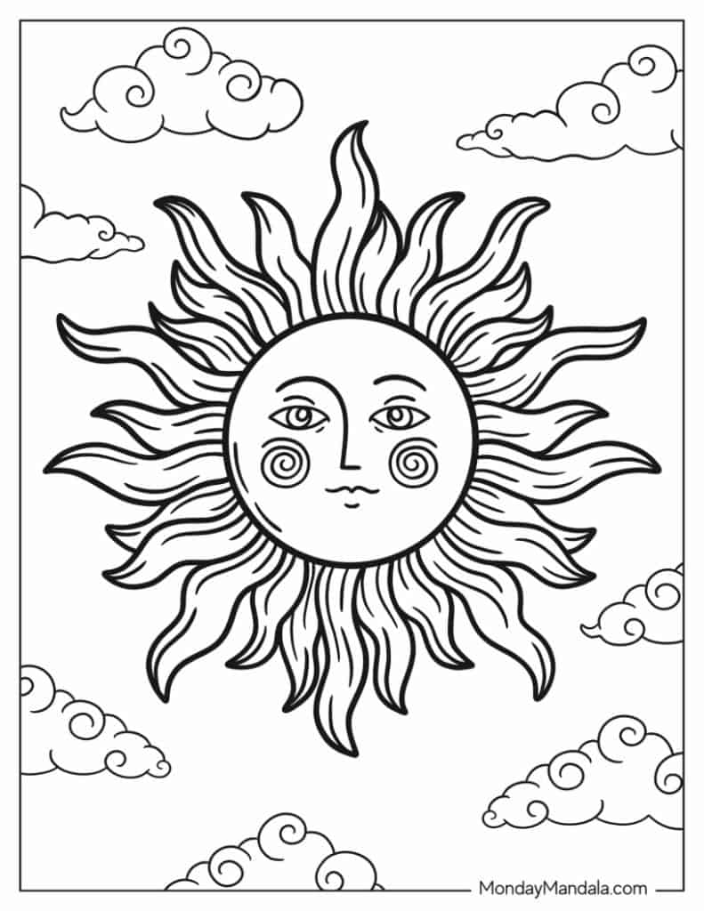 60 Printable Sun Coloring Pages 49